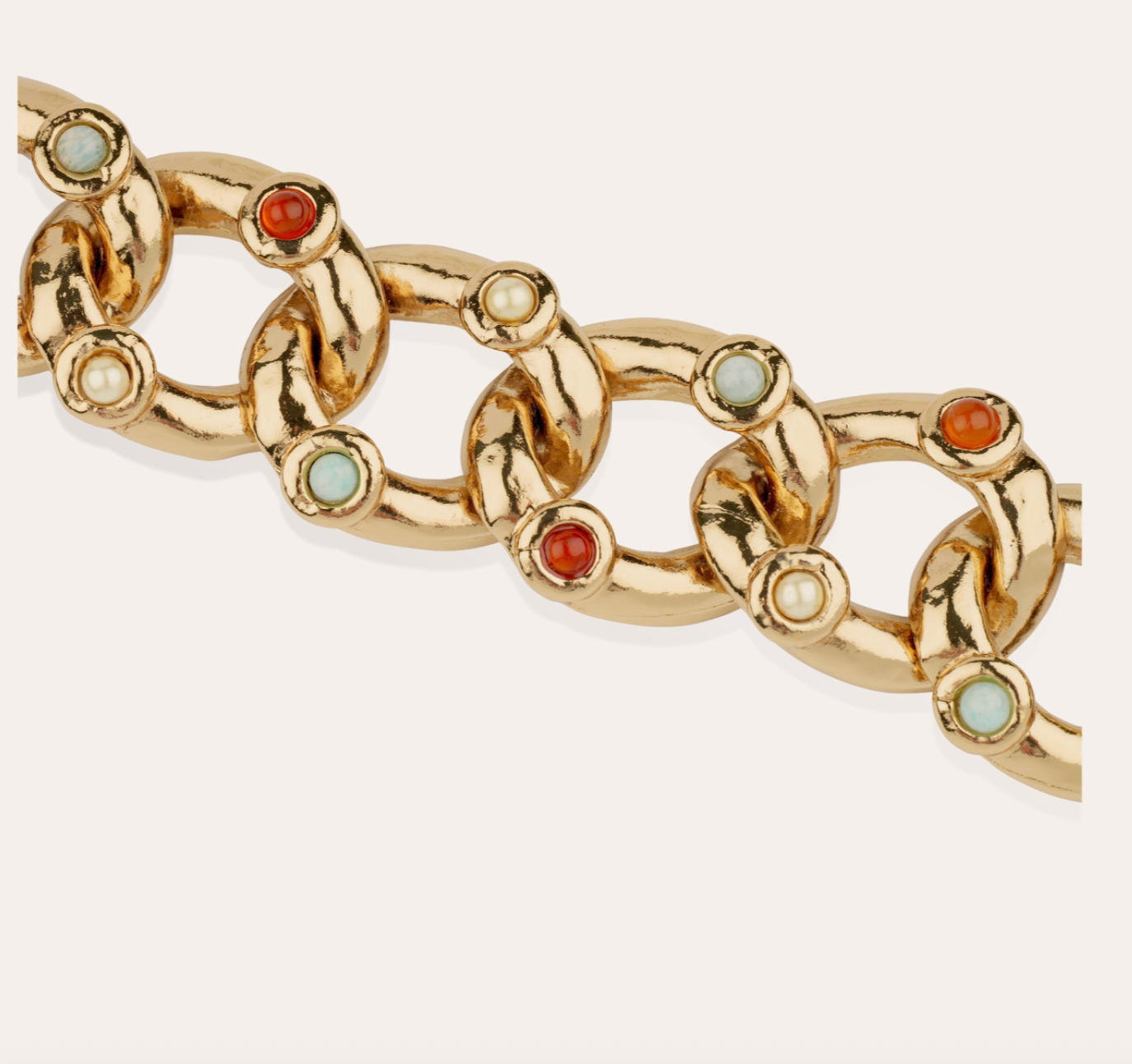 GAS BIJOUX - Collier MITSI doré à l'or fin - Cornaline- Perle d'eau douce et Amazonite