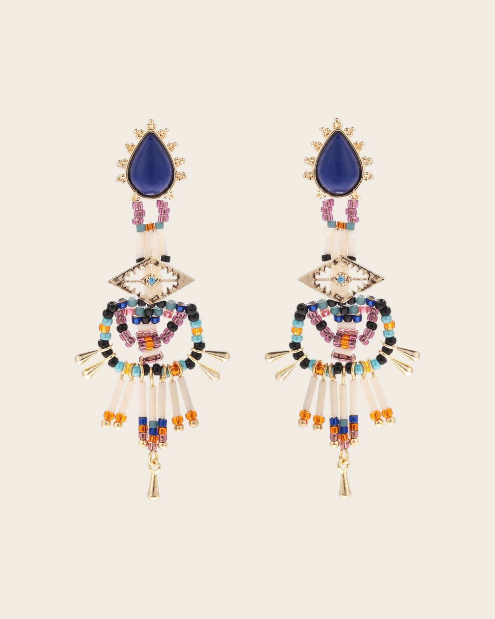 HIPANEMA - Boucles d'oreilles Halba Indigo