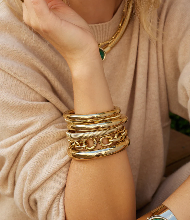 ZAG BJOUX - Bracelet jonc CARLINE acier doré