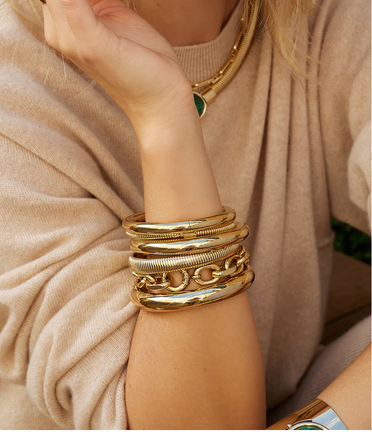 ZAG BIJOUX - Bracelet Jonc MAVE acier doré