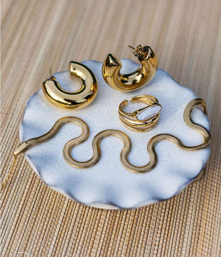 ZAG BIJOUX - Boucles d'oreilles CHANTAL acier doré