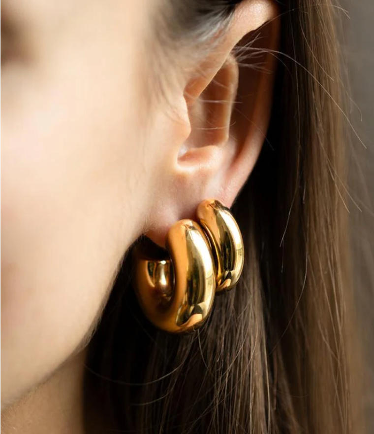 ZAG BIJOUX - Boucles d'oreilles CHANTAL acier doré