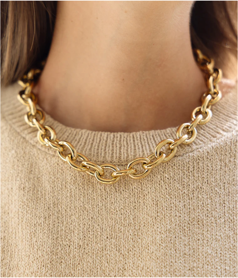 ZAG BIJOUX - Collier ECUME acier doré