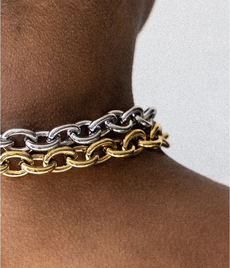 ZAG BIJOUX - Collier ECUME acier doré
