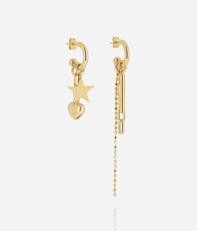 ZAG BIJOUX - Boucles d'oreille CURE acier doré