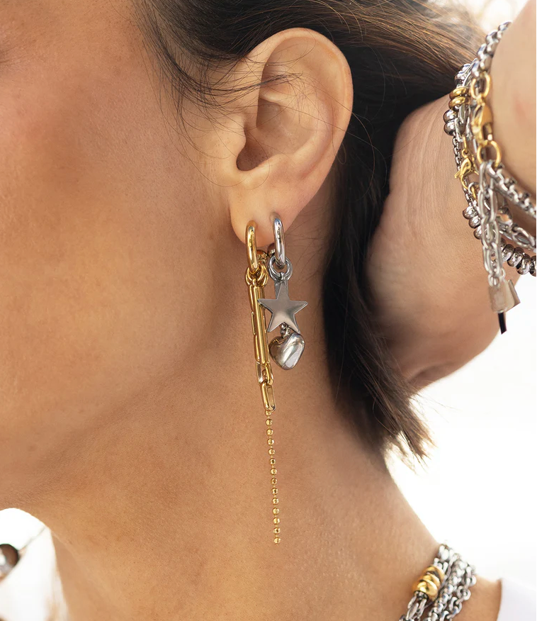 ZAG BIJOUX - Boucles d'oreille CURE acier doré
