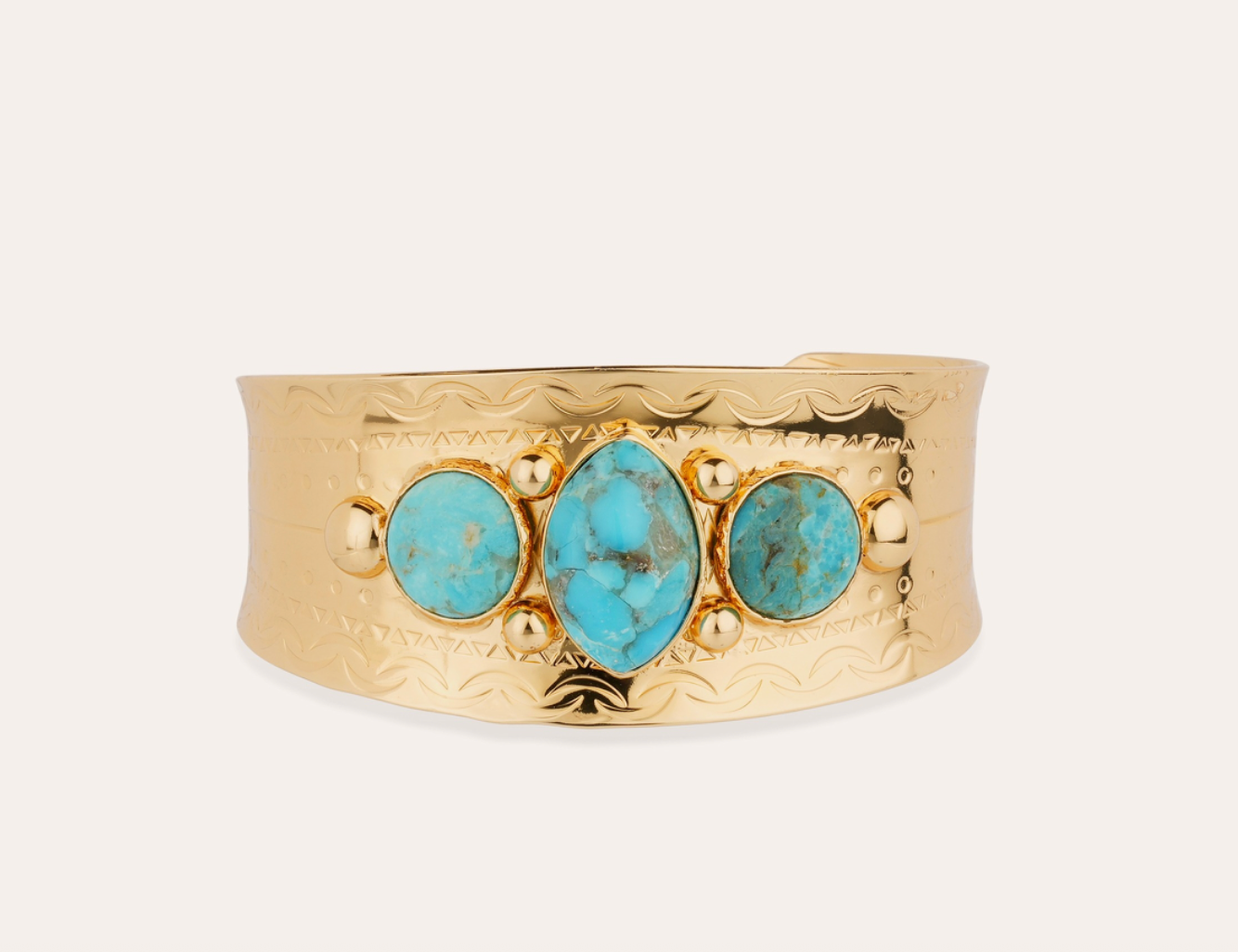 GAS BIJOUX - Bracelet l'ORFEO doré à l'or fin avec turquoise