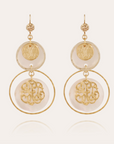 GAS BIJOUX - Boucles d'oreilles IDYLLE petit modèle dorées à l'or fin - Nacre blanche