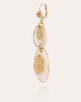 GAS BIJOUX - Boucles d'oreilles IDYLLE petit modèle dorées à l'or fin - Nacre blanche