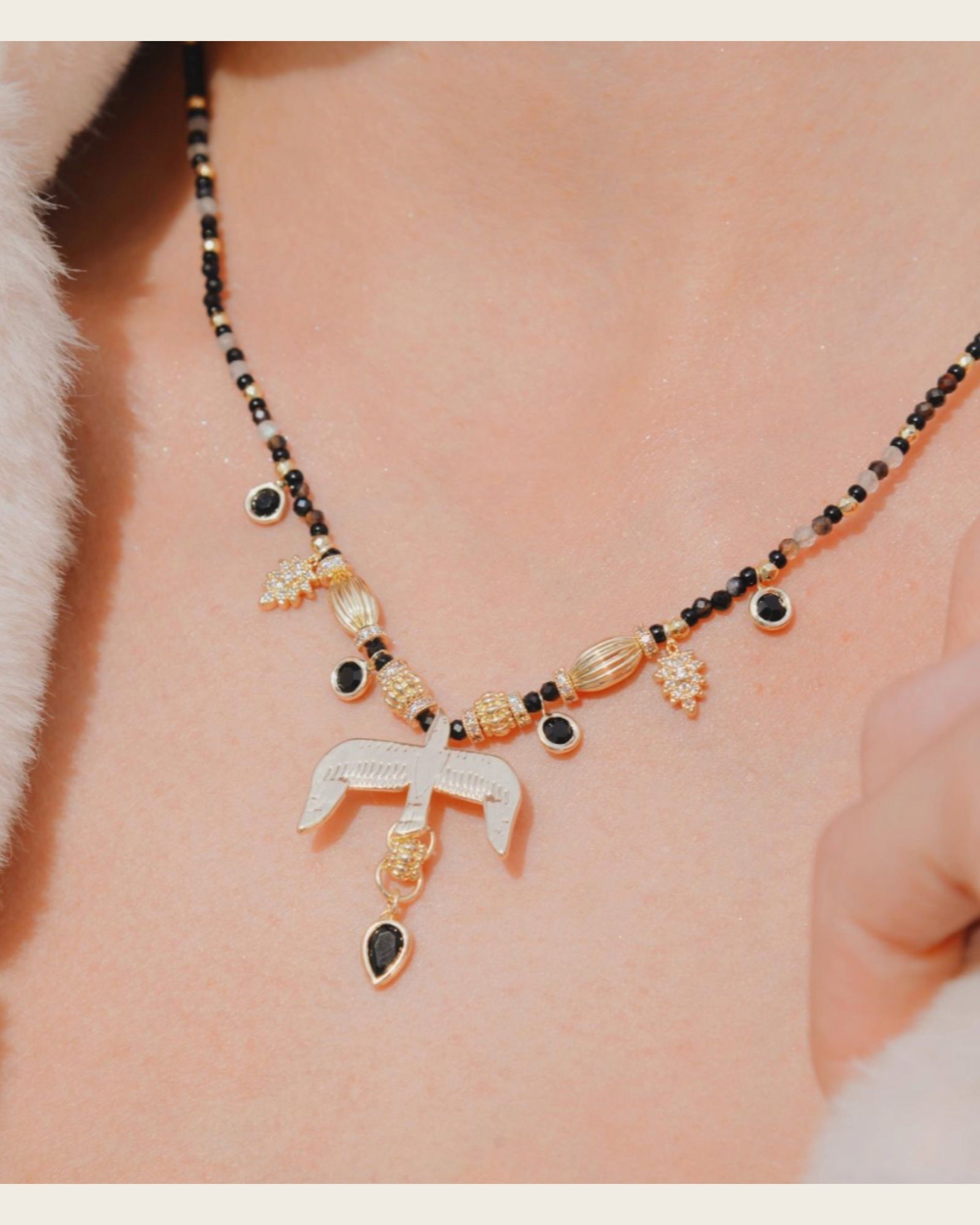HIPANEMA - Collier Gallica Noir