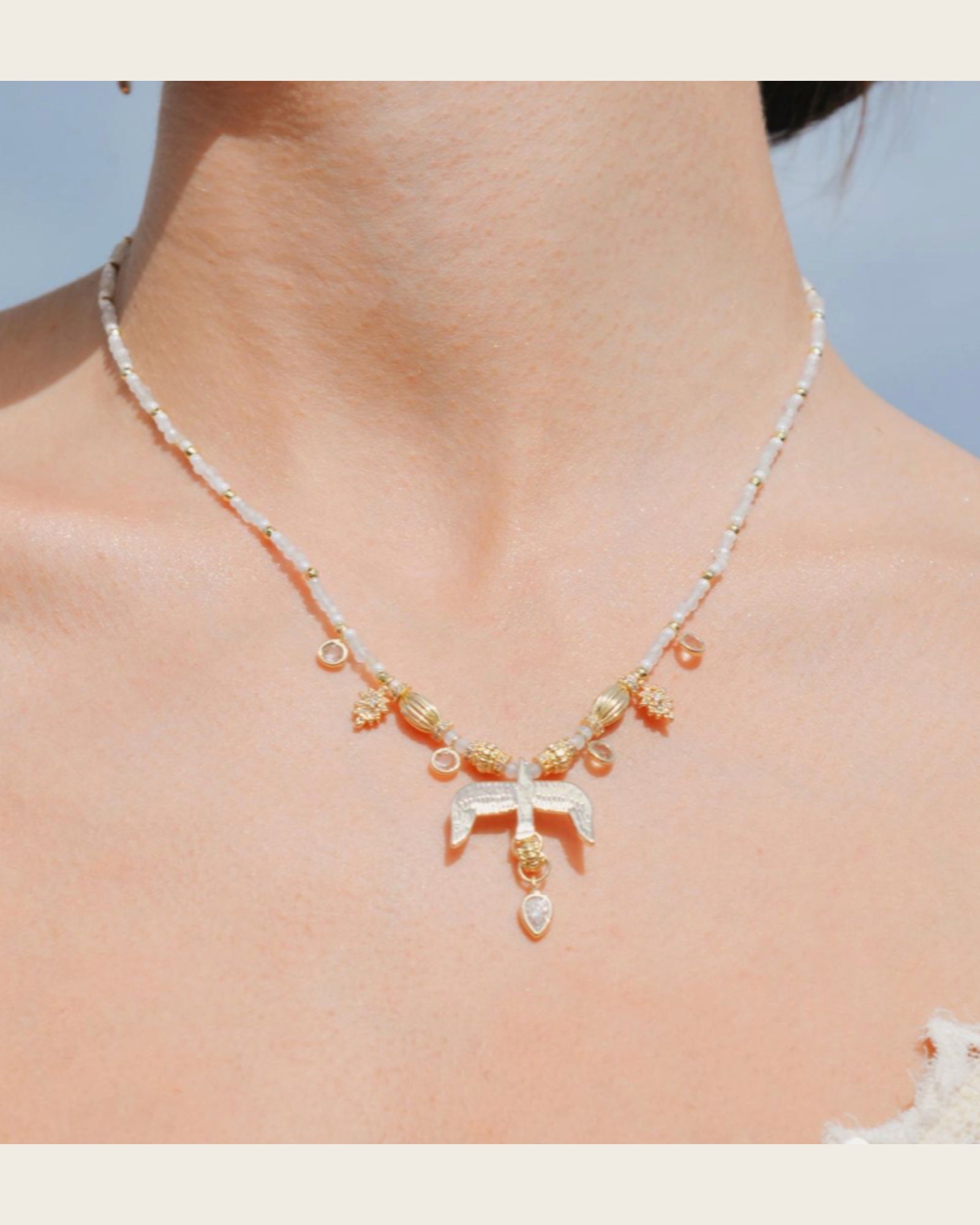 HIPANEMA - Collier Gallica Blanc