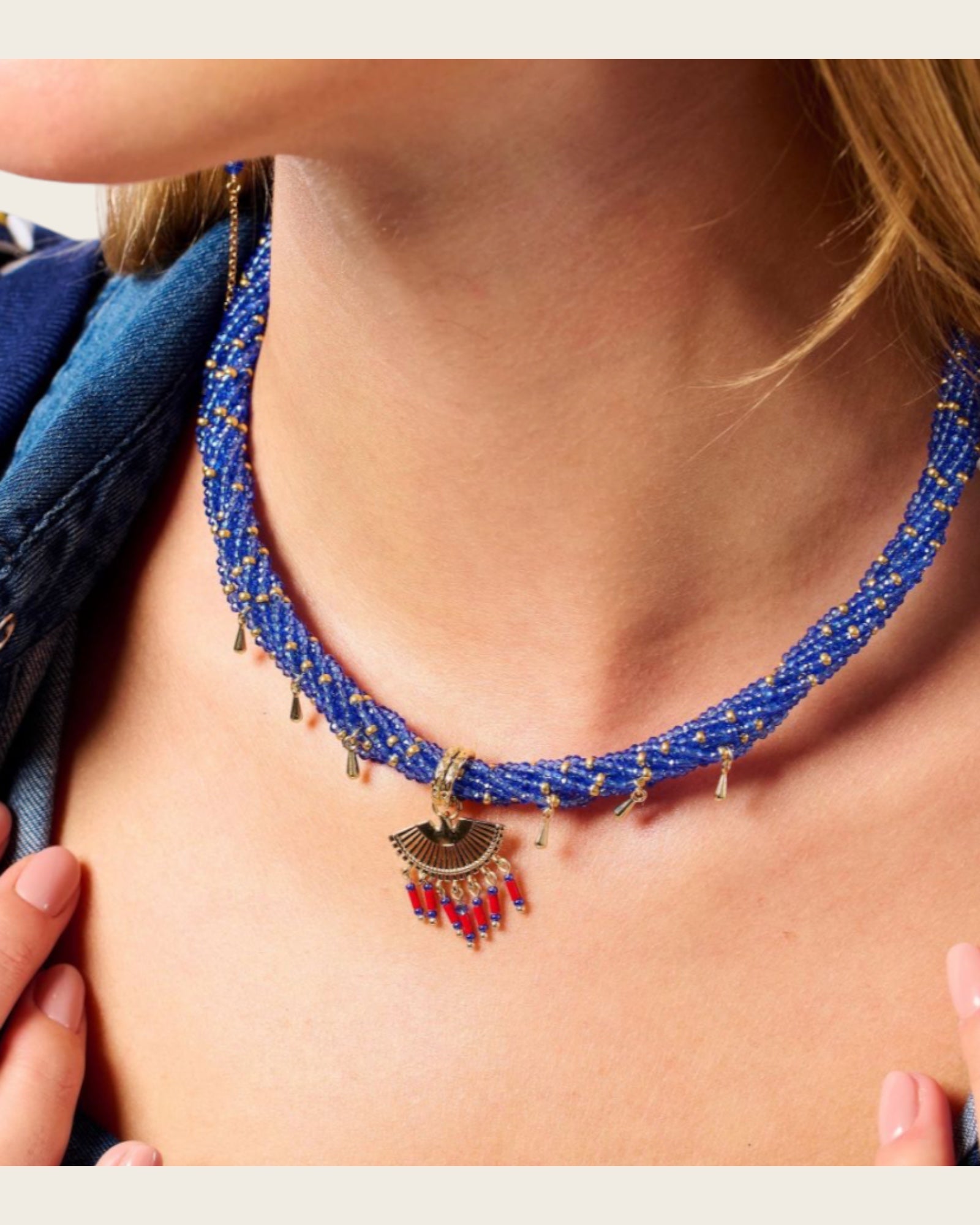 HIPANEMA - Collier Bilkis Bleu