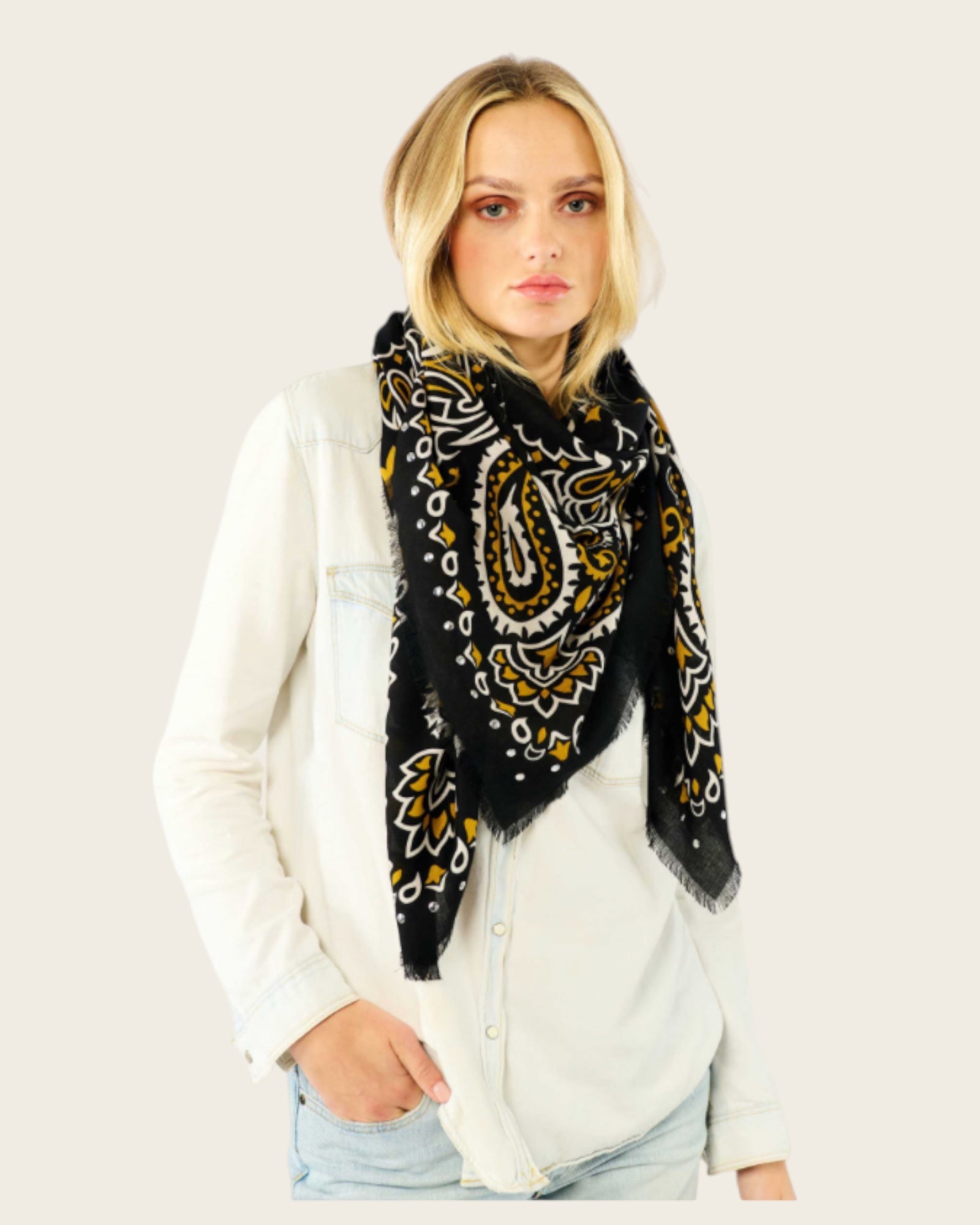 WILD - Foulards Paisley Big Noir