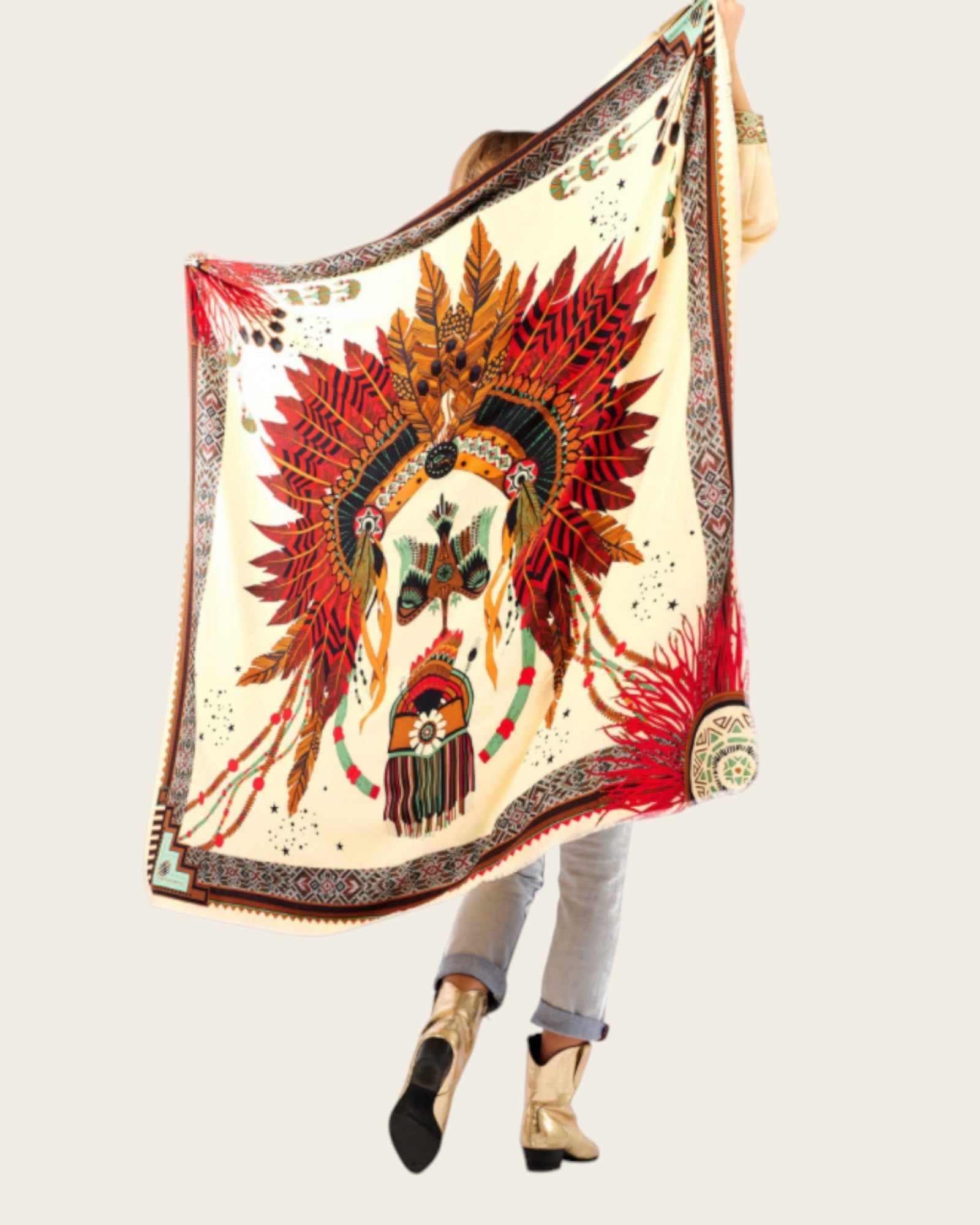 WILD - Foulards Nouveau Western Big Beige