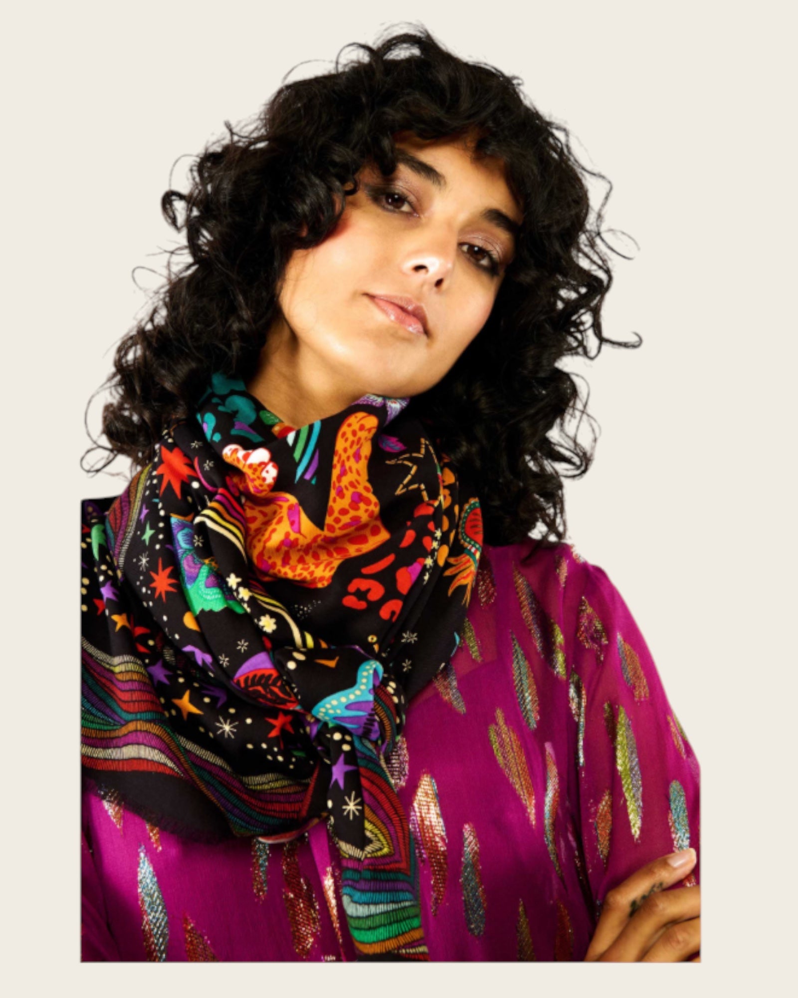 WILD - Foulards Crazy world Big Noir