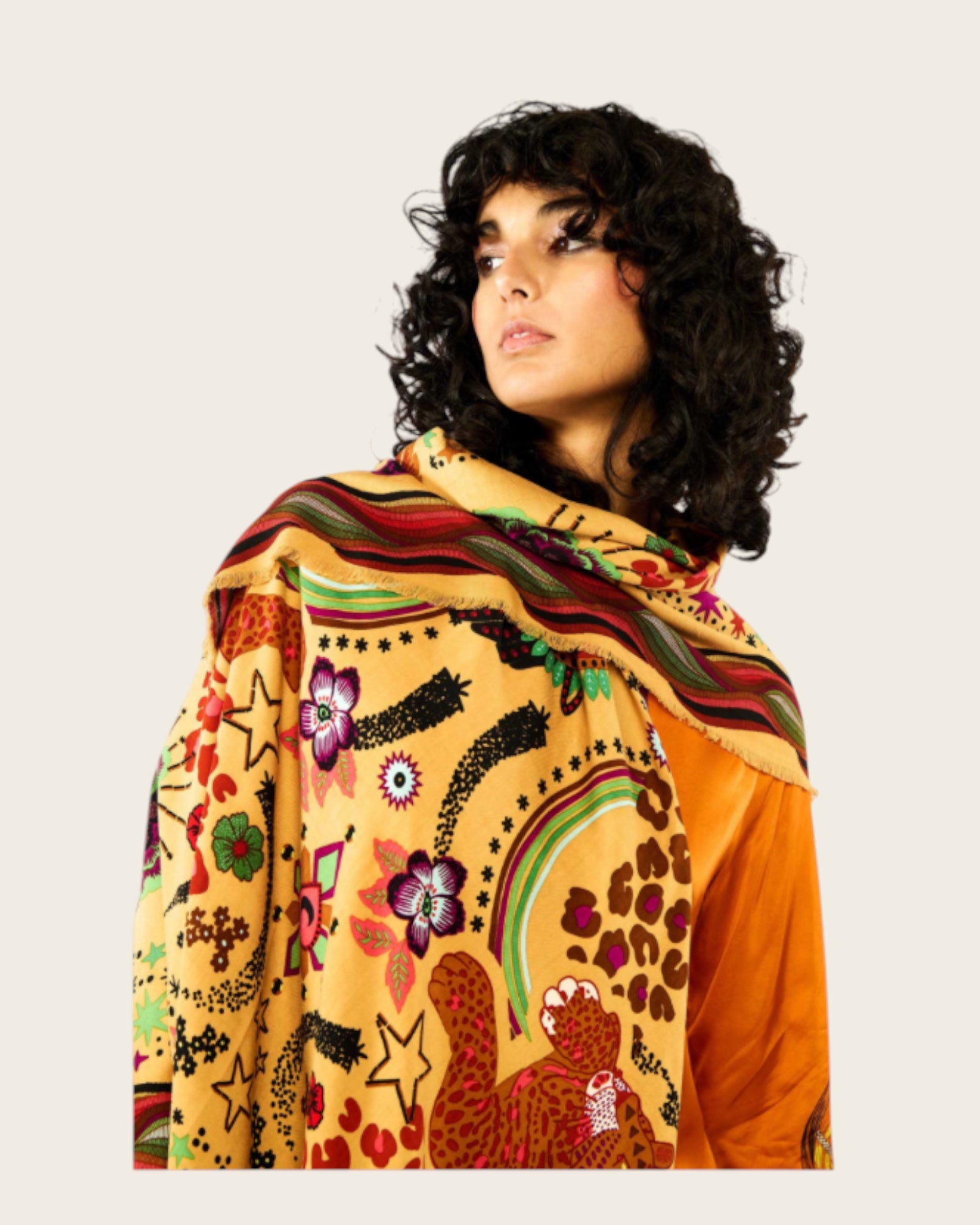 WILD - Foulards Crazy world Big Beige