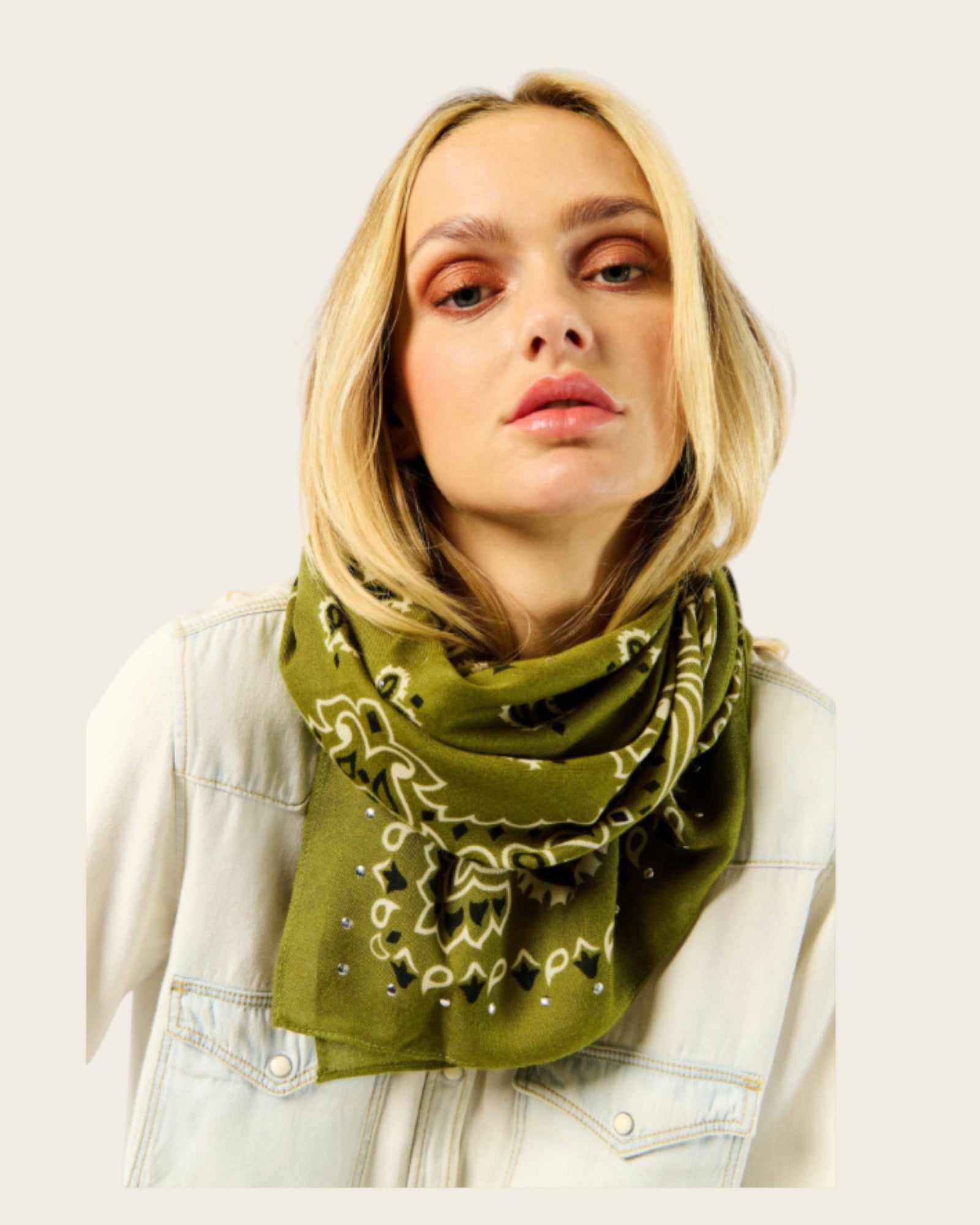 WILD - Foulards Paisley Medium Kaki