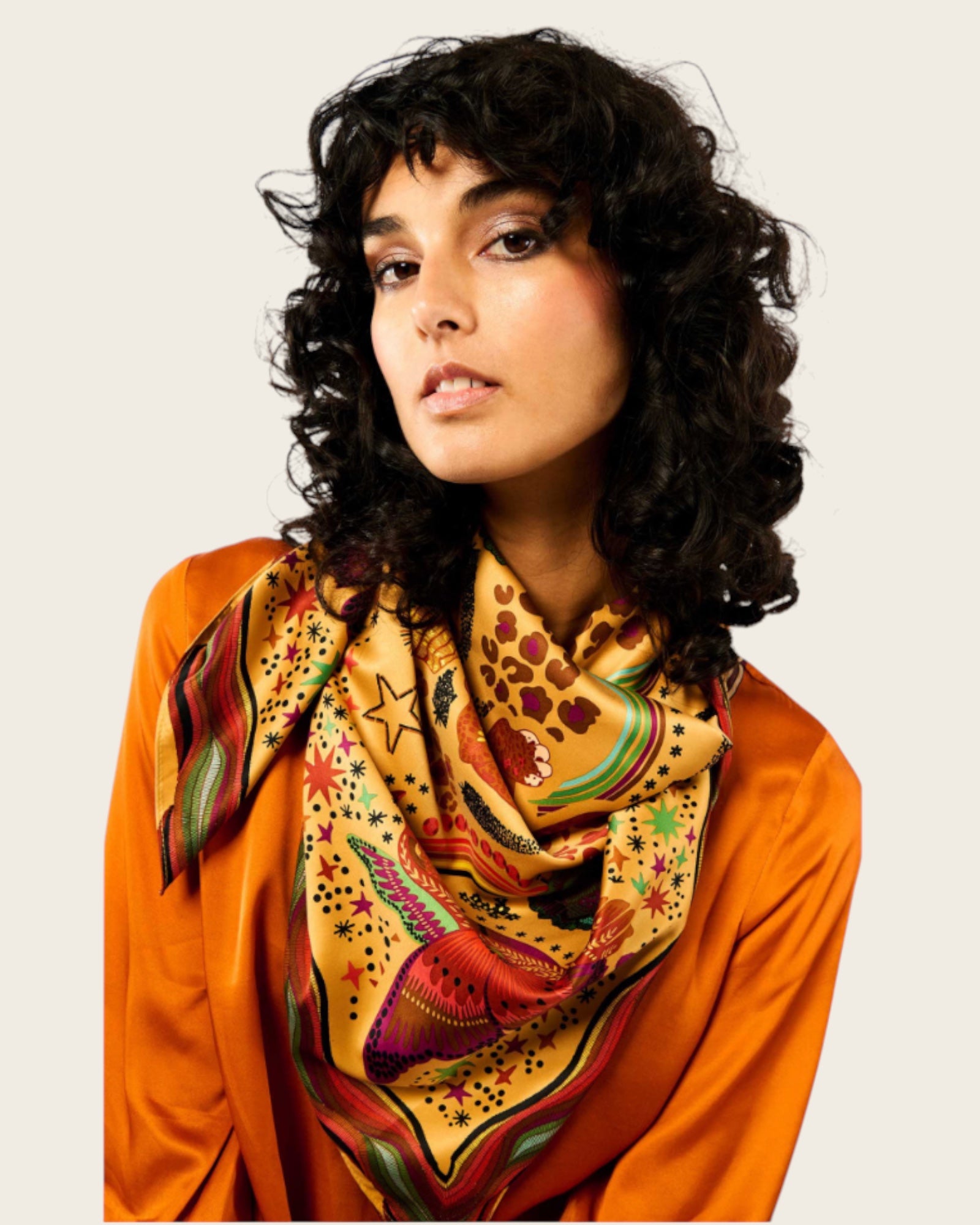 WILD - Foulards Crazy World Medium Beige
