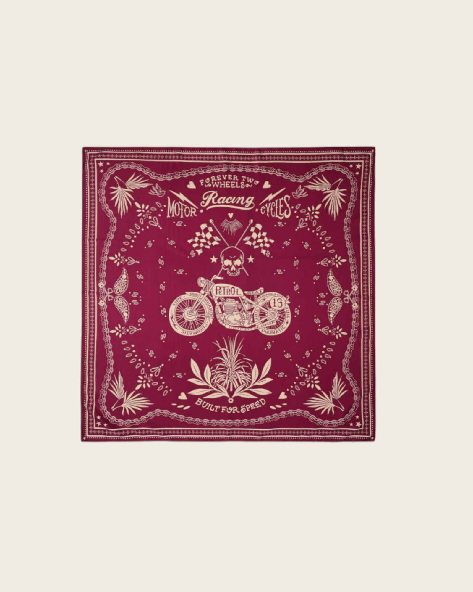 WILD - Foulards Bandana Medium Bordeaux