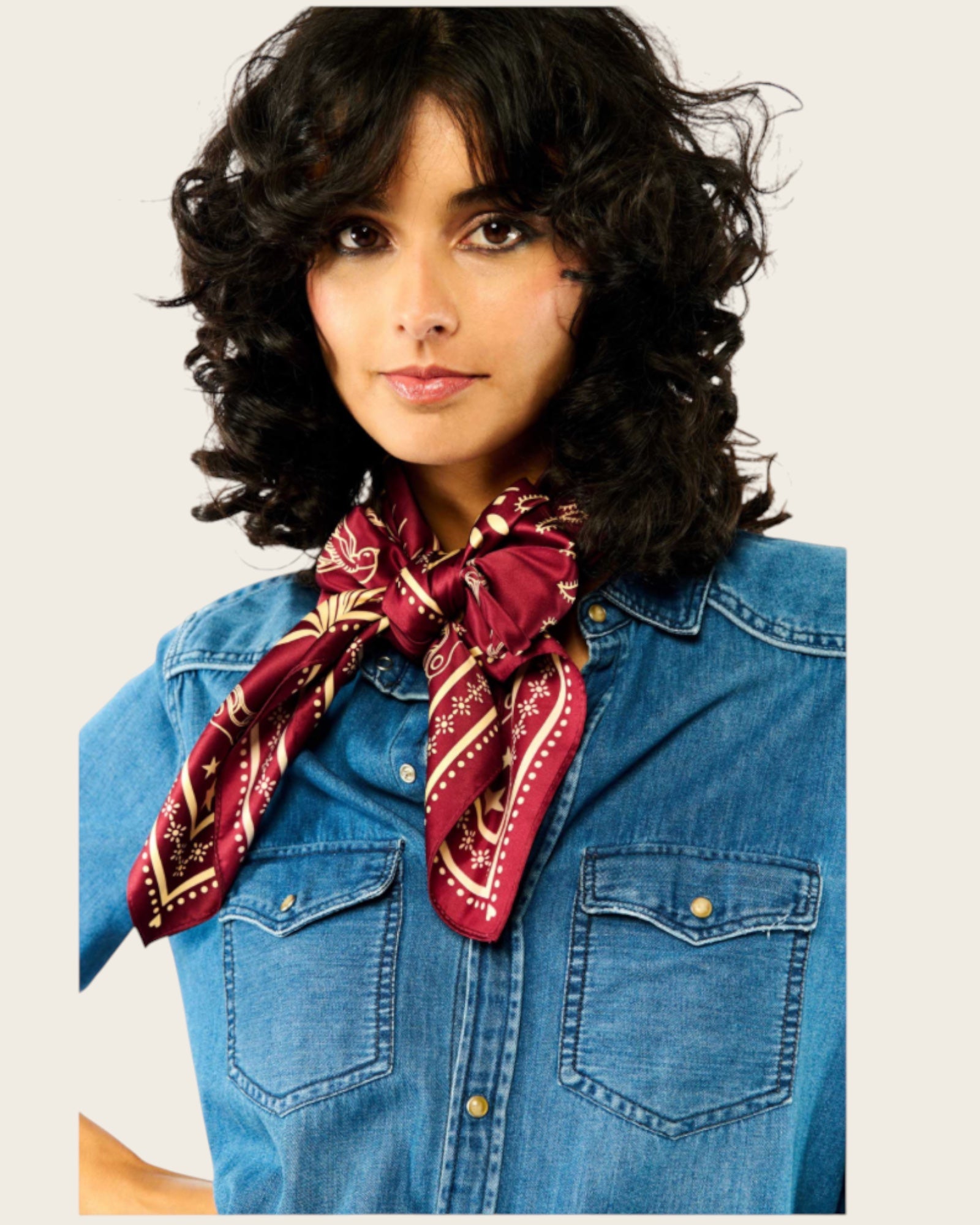 WILD - Foulards Bandana Medium Bordeaux