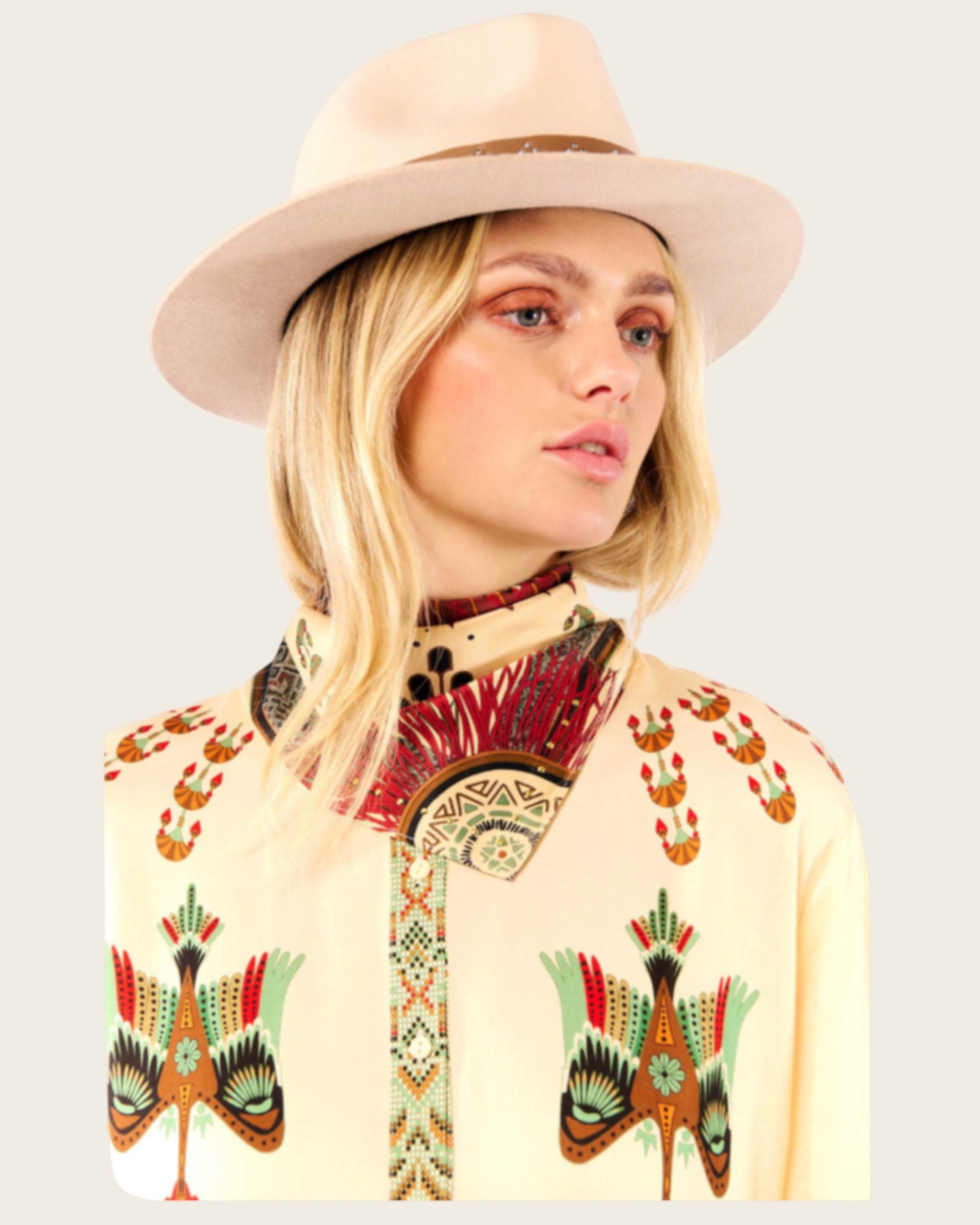 WILD - Foulards Nouveau Western Mini Beige