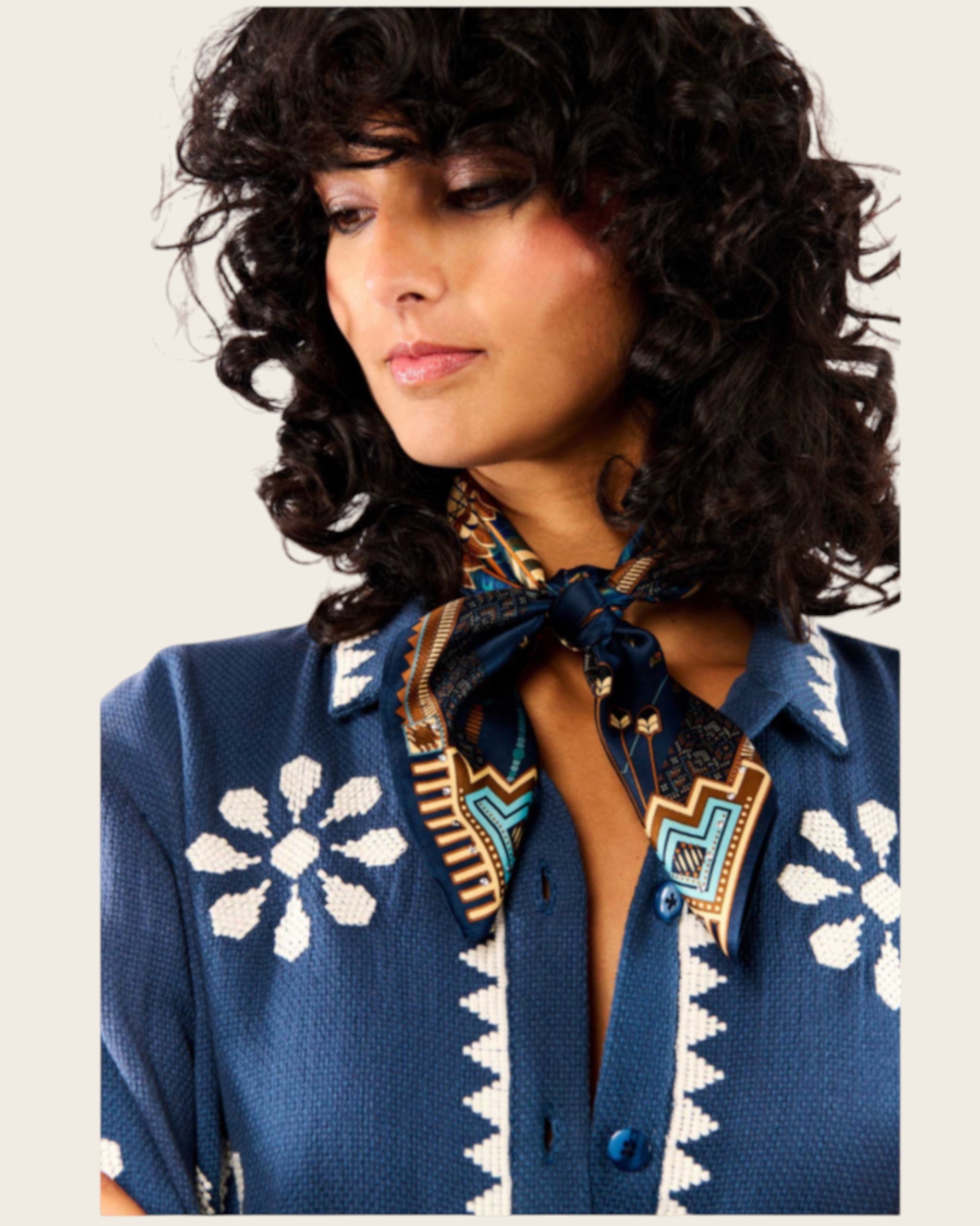 WILD - Foulards Nouveau Western Mini Bleu