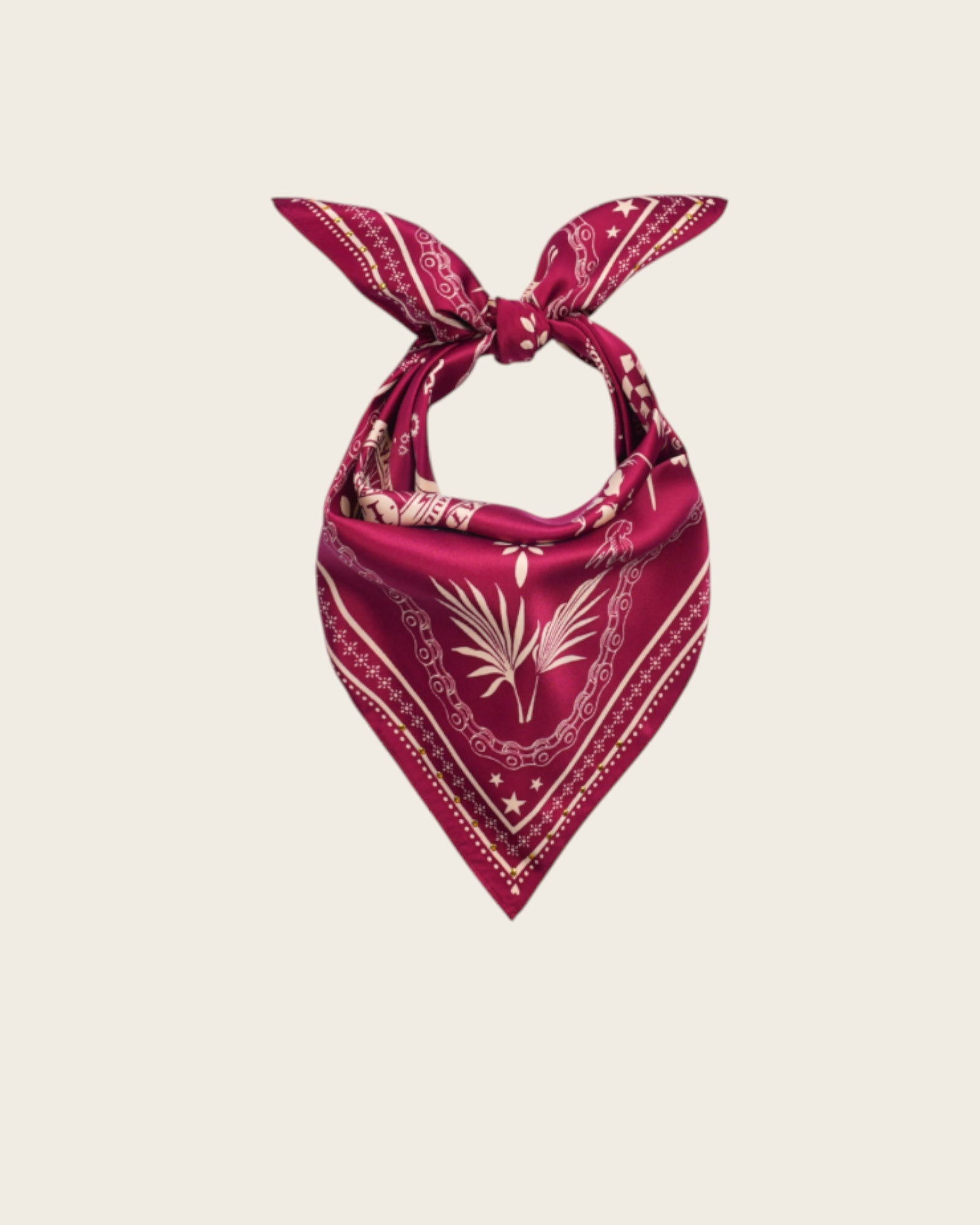 WILD - Foulards Bandana Mini Bordeaux