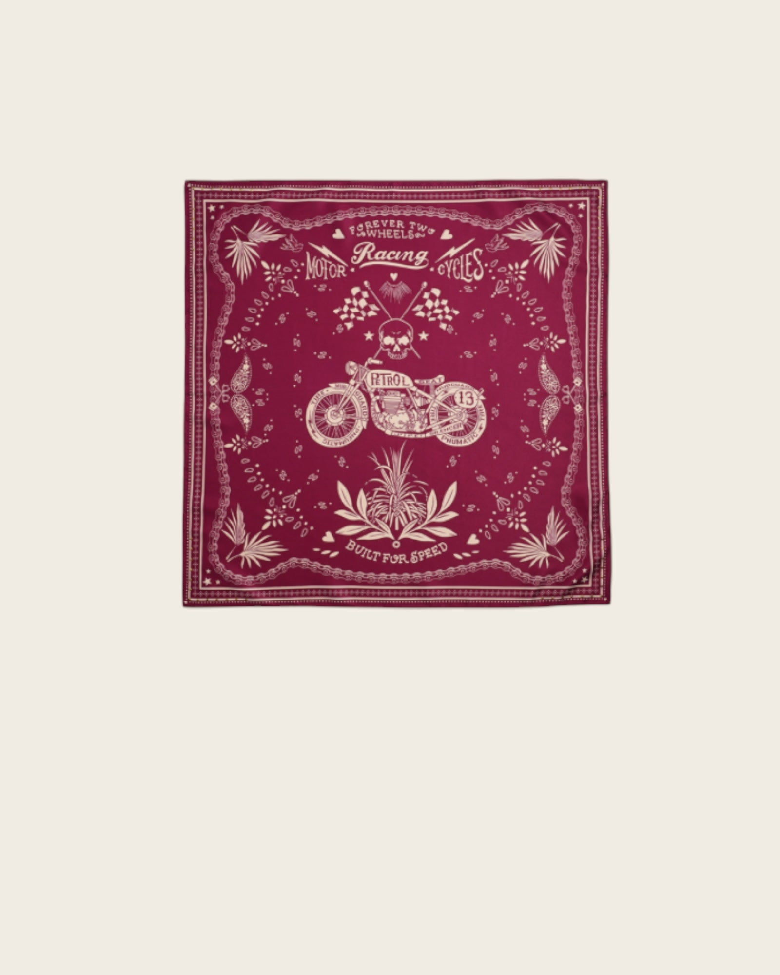 WILD - Foulards Bandana Mini Bordeaux