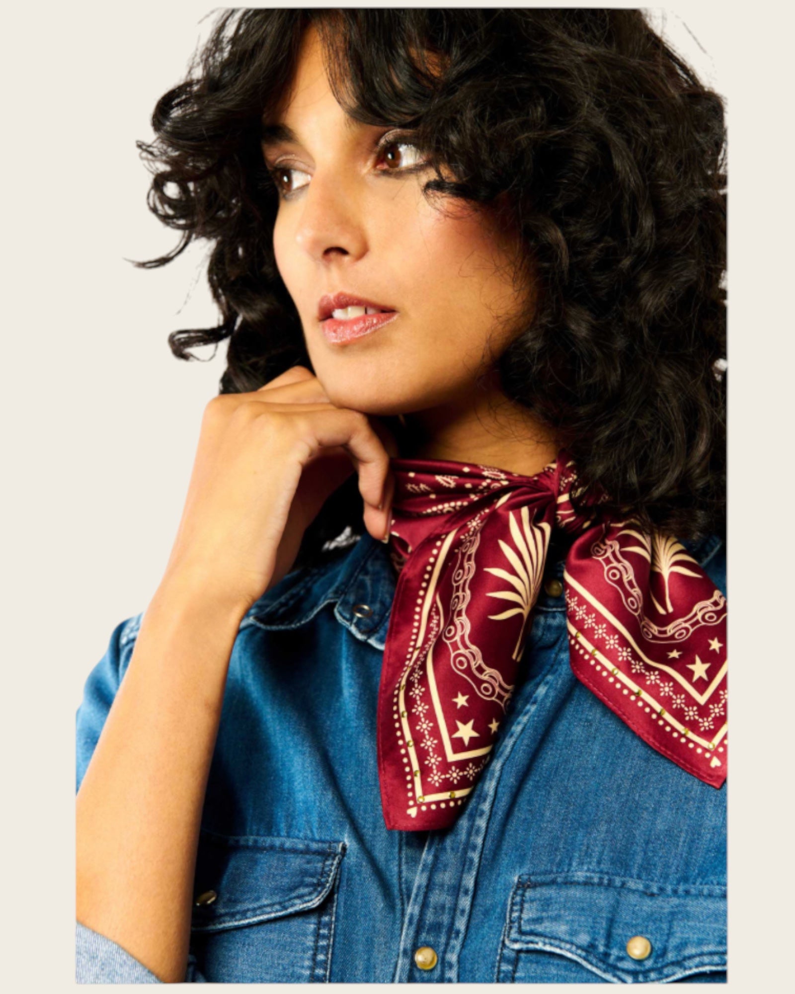 WILD - Foulards Bandana Mini Bordeaux