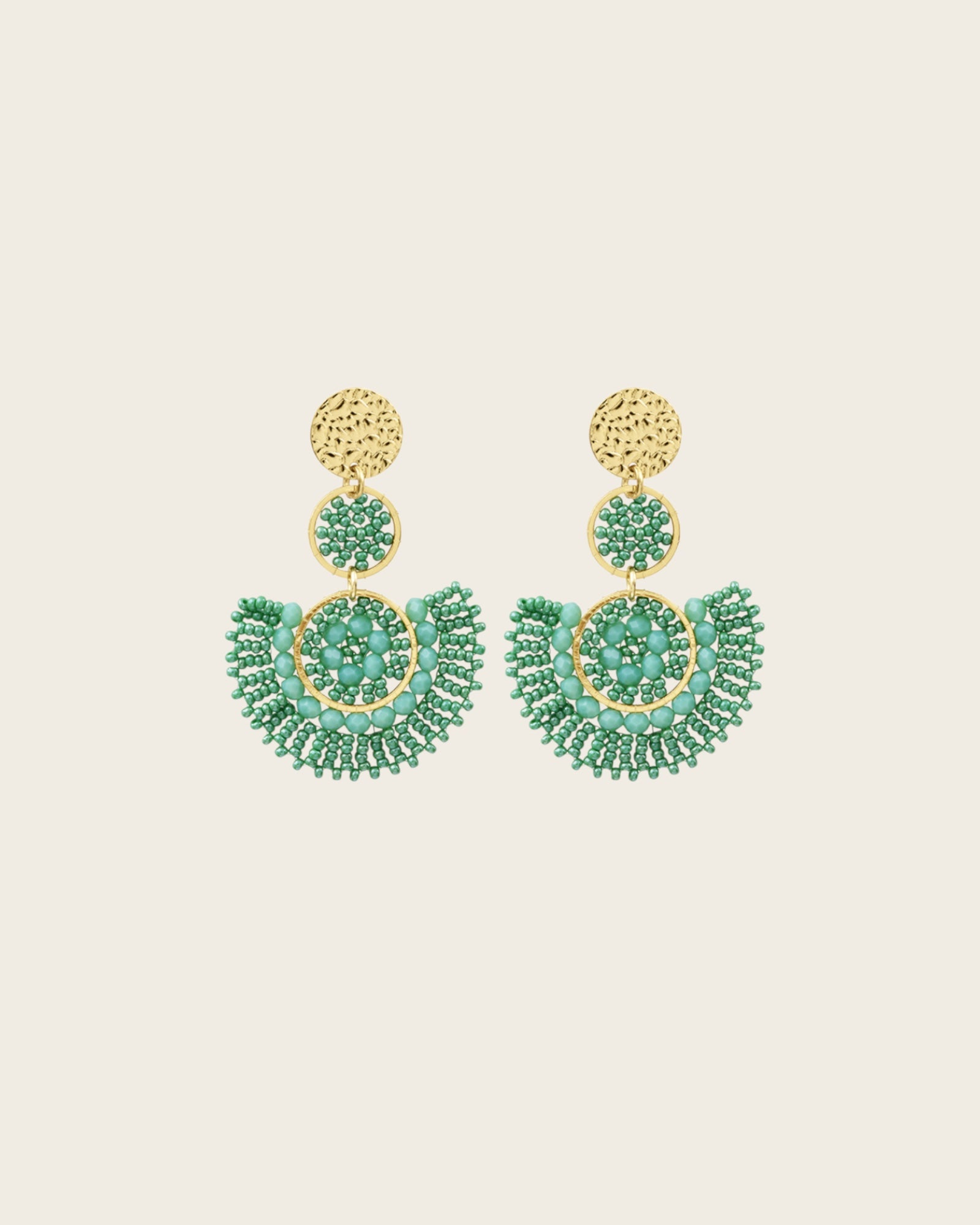 SANTIBE - Boucles d'oreilles Cancun - Vert Demoiselles