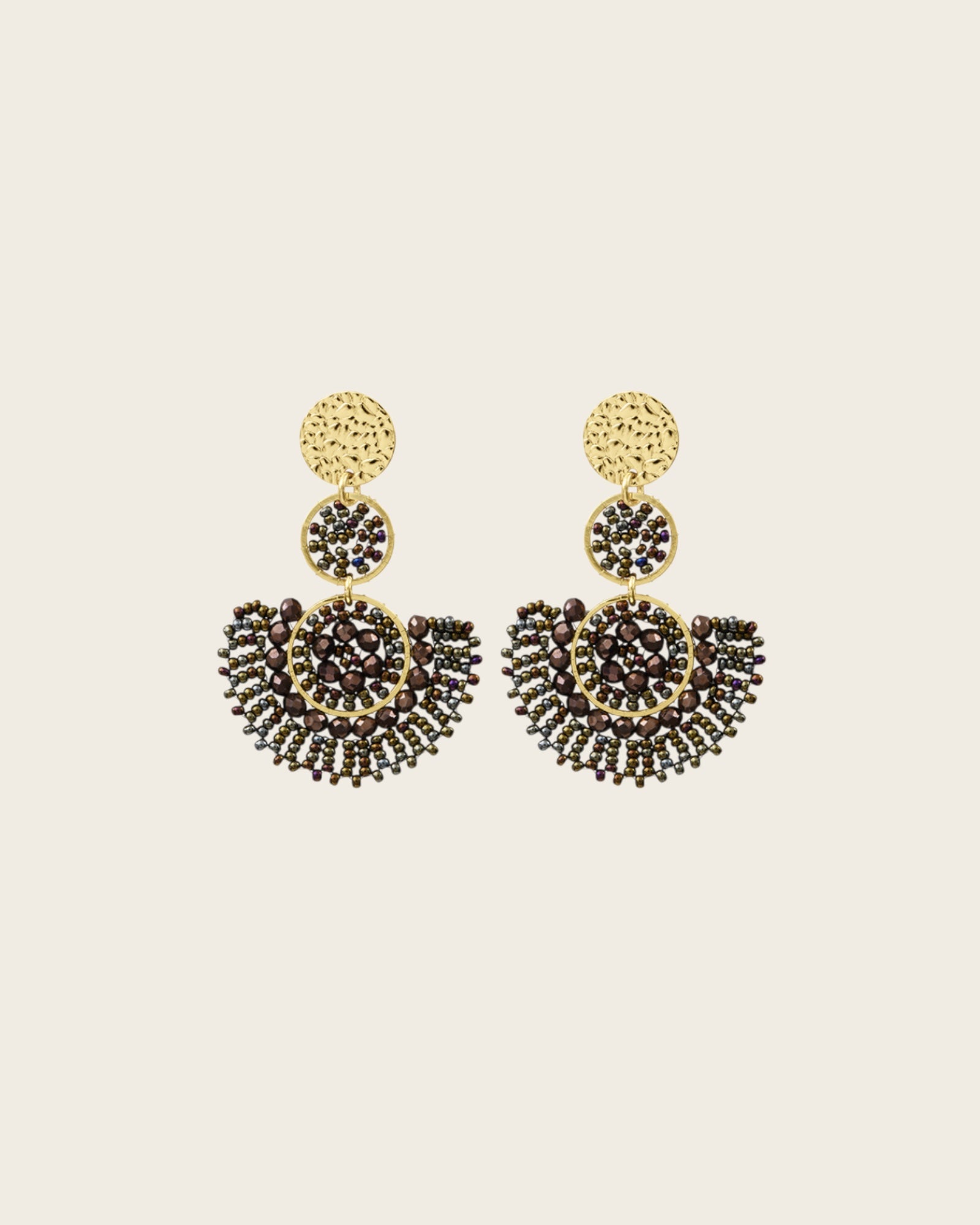 SANTIBE - Boucles d'oreilles Cancun - Noisette