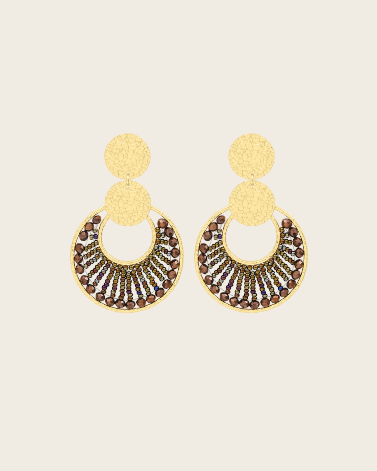 SANTIBE - Boucles d'oreilles Luna - Noisette