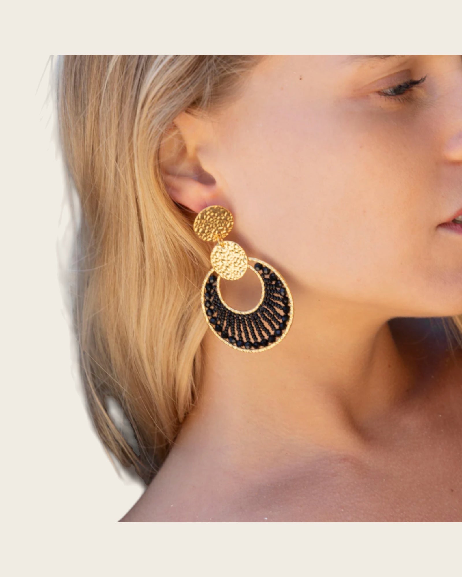 SANTIBE - Boucles d'oreilles Luna - Noisette