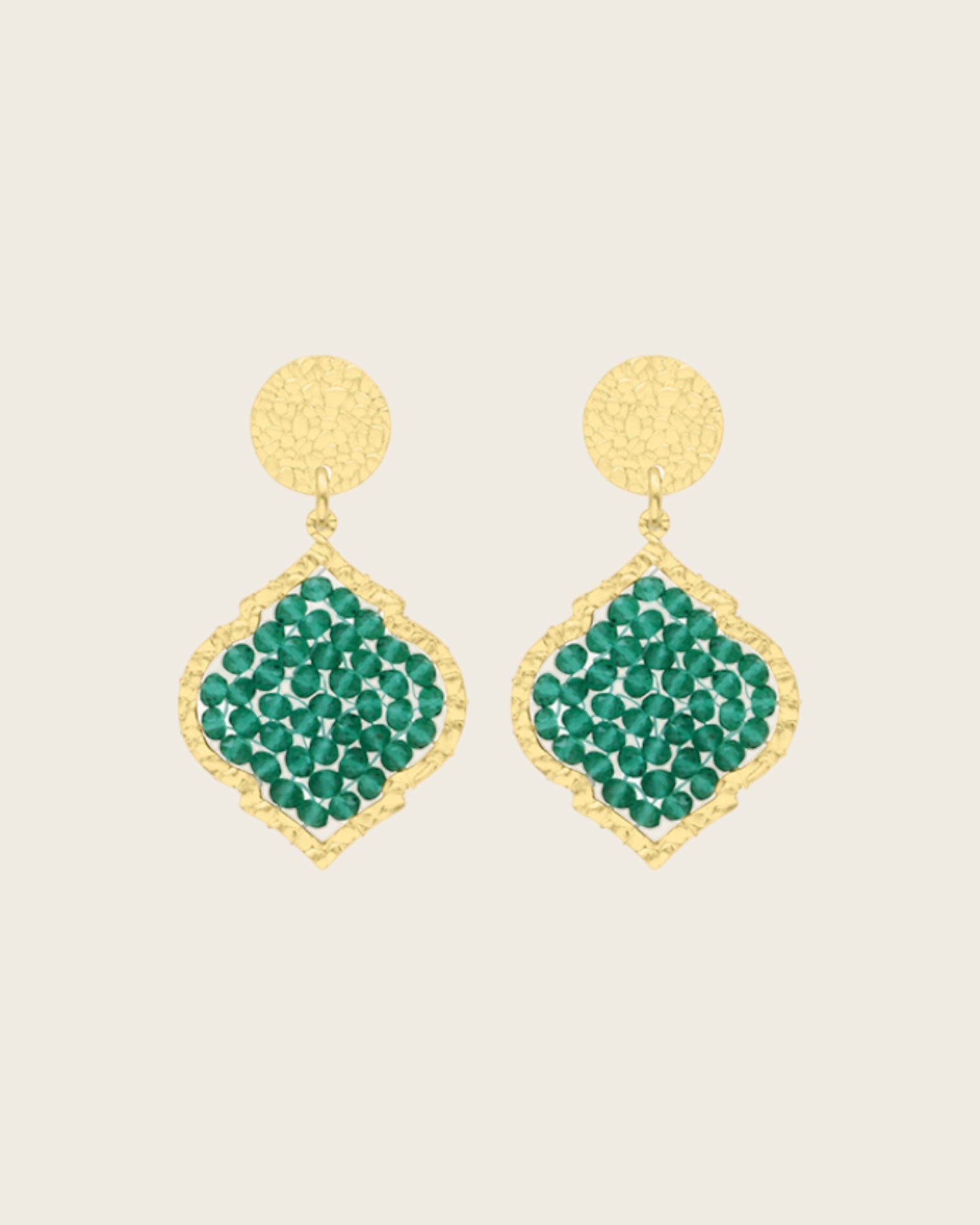 SANTIBE - Boucles d'oreilles Mini Diamante - Vert Émeraude
