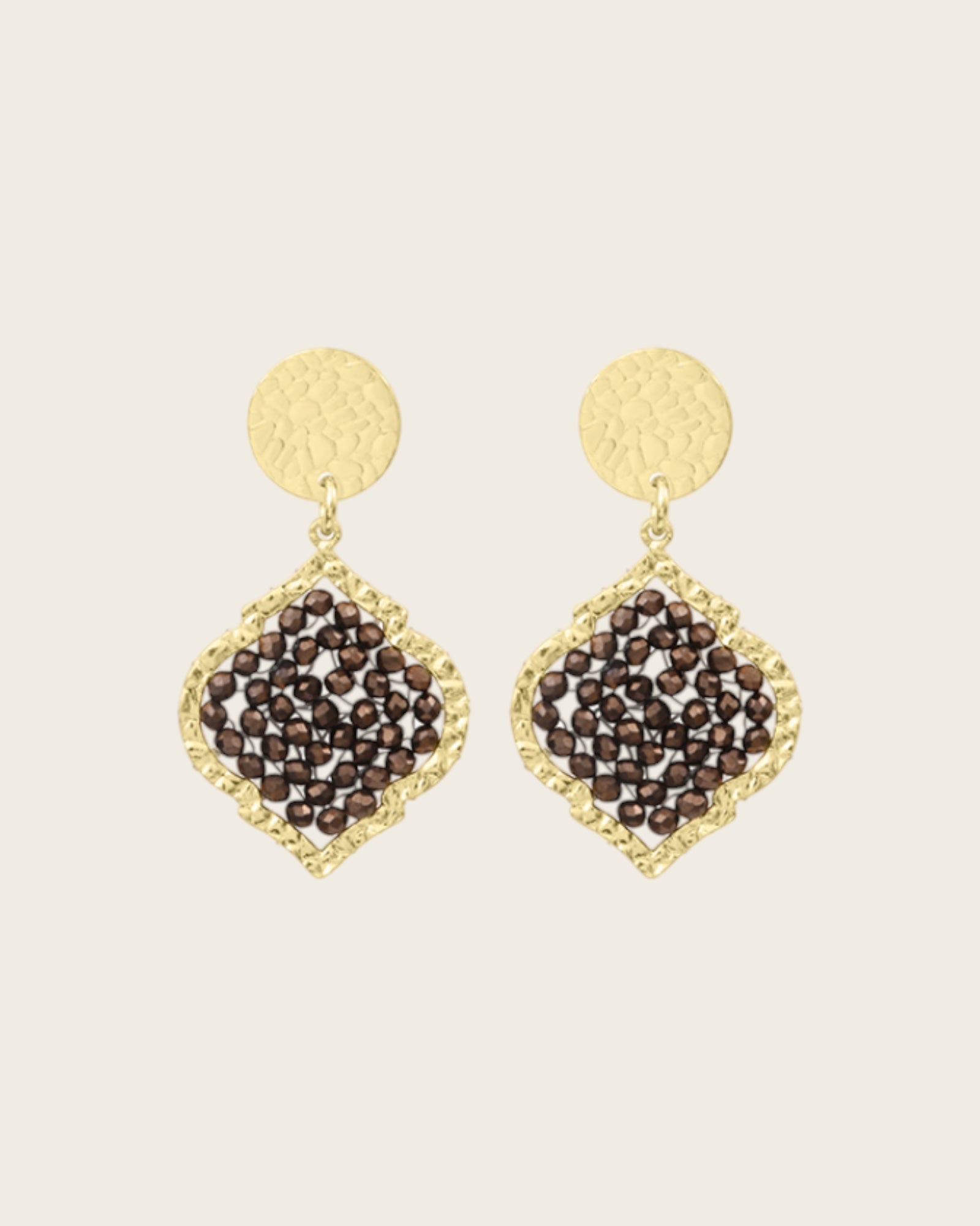 SANTIBE - Boucles d'oreilles Mini Diamante - Noisette