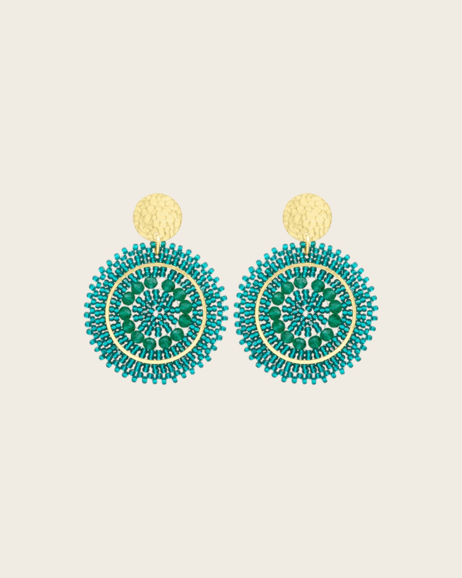 SANTIBE - Boucles d'oreilles Mini Espagnola - Vert Émeraude