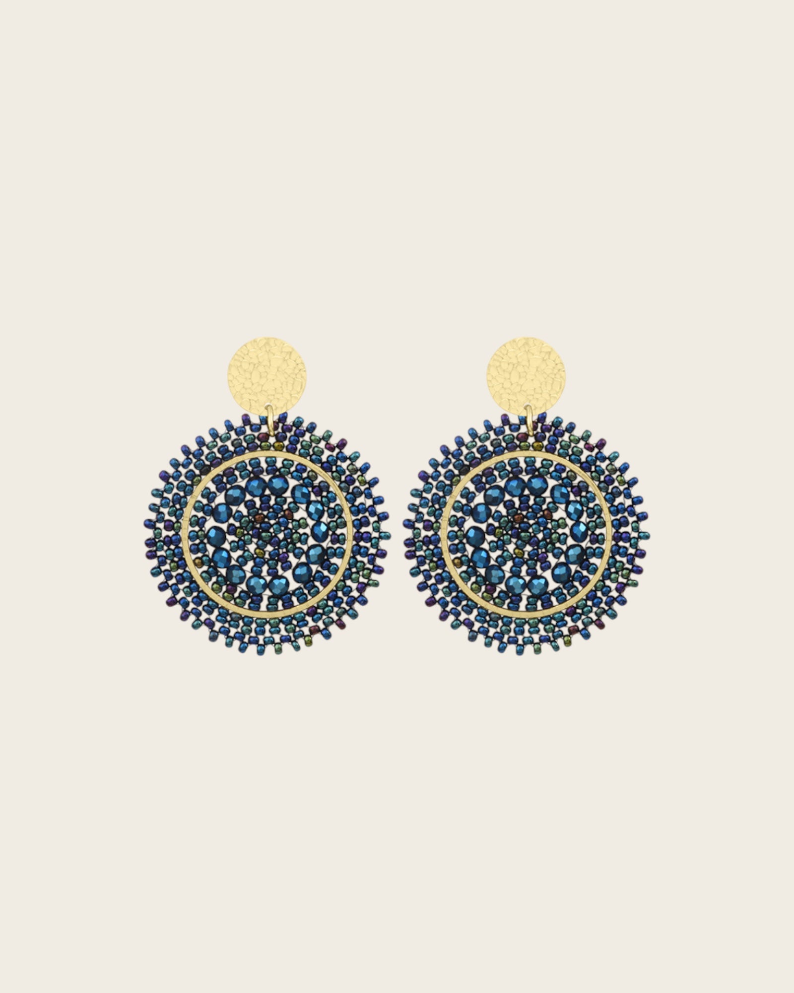 SANTIBE - Boucles d'oreilles Mini Espagnola - Bleu Marine