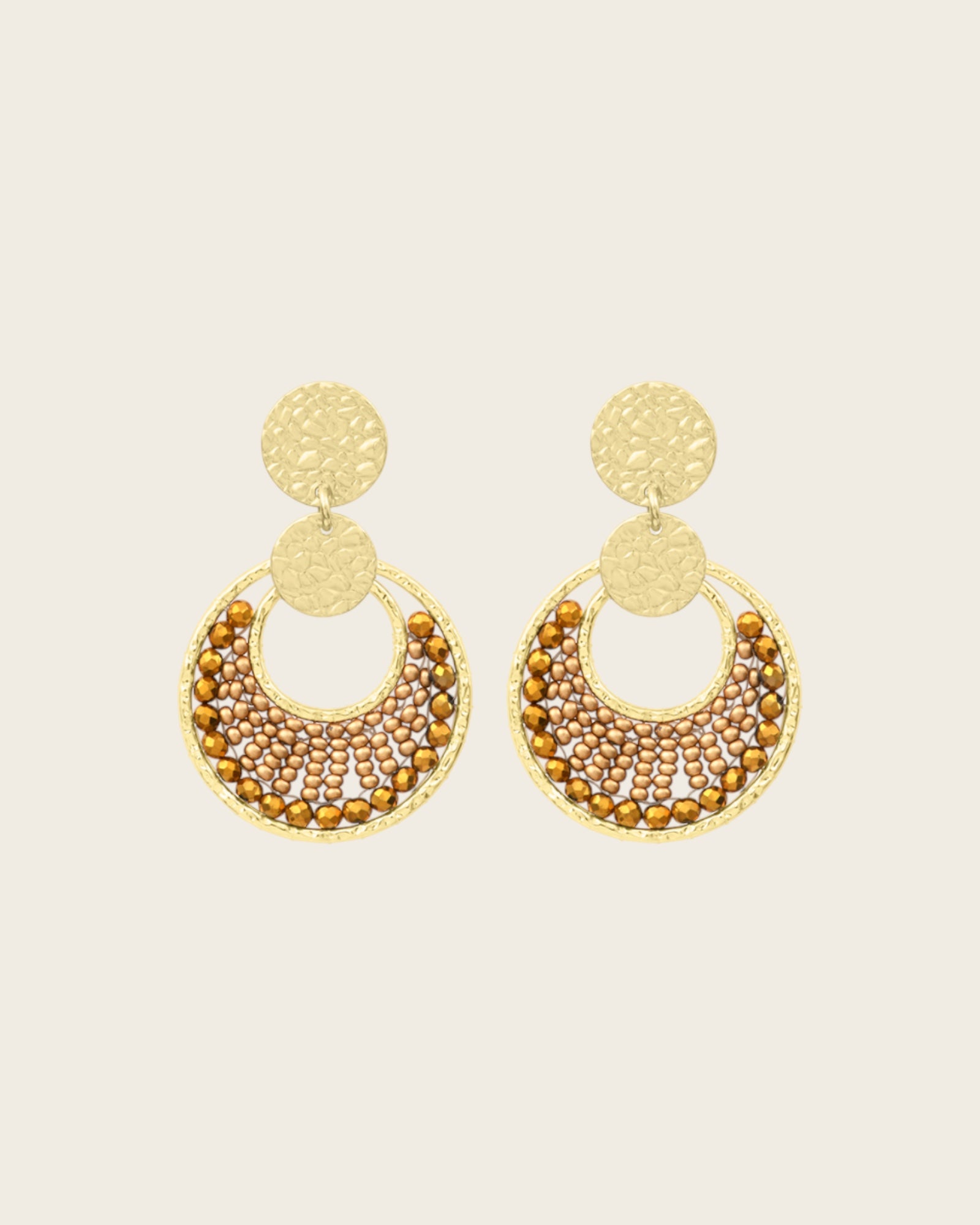 SANTIBE - Boucles d'oreilles Mini Luna - Champagne