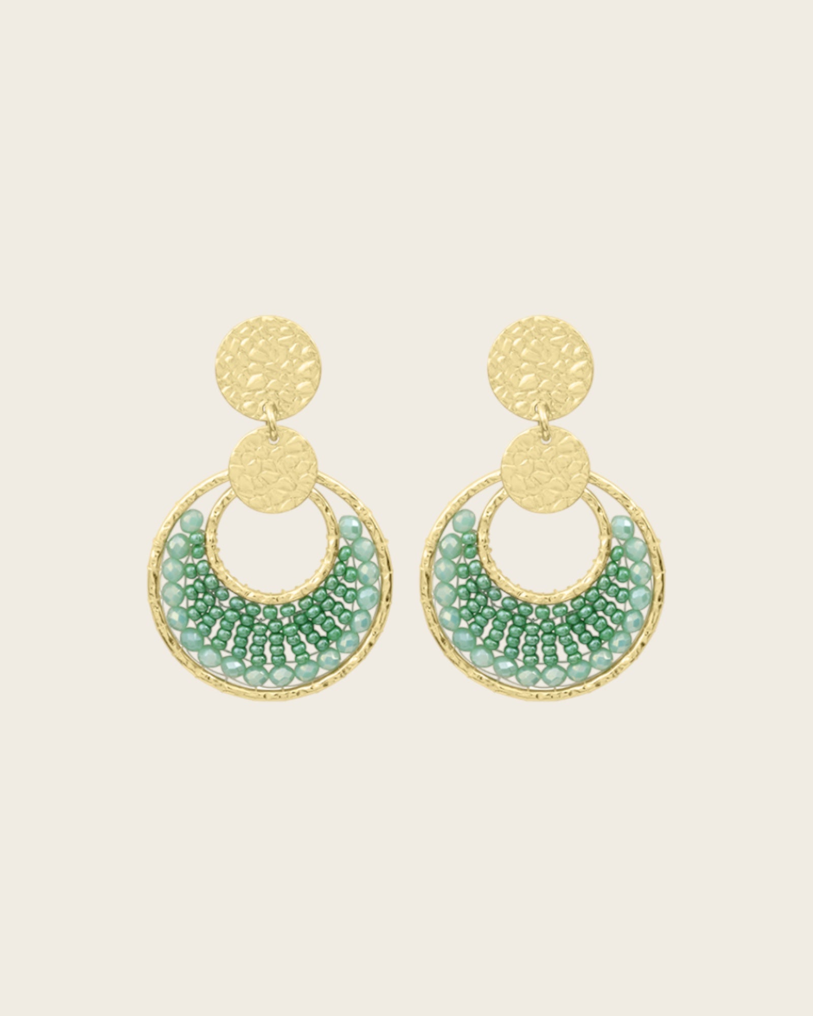 SANTIBE - Boucles d'oreilles Mini Luna - Vert demoiselles