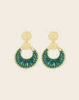 SANTIBE - Boucles d'oreilles Mini Luna - Vert Émeraude