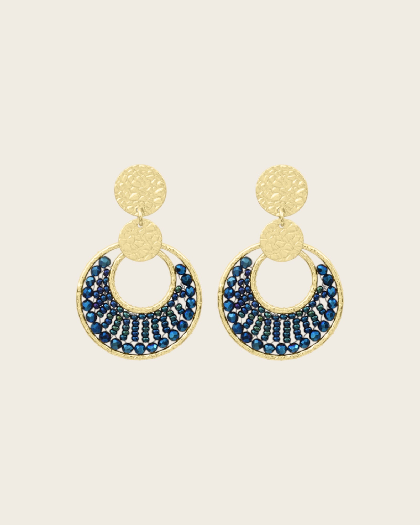 SANTIBE - Boucles d'oreilles Mini Luna - bleu Marine