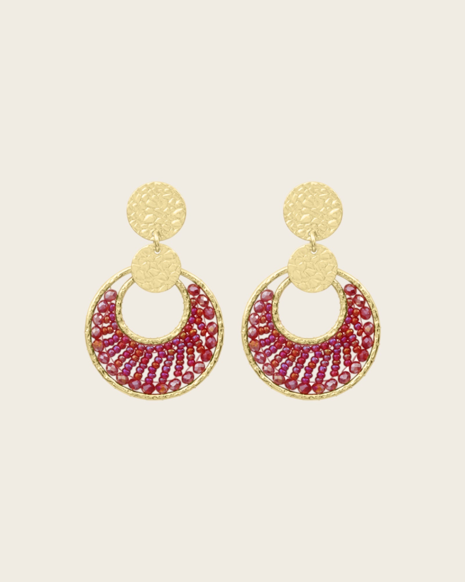 SANTIBE - Boucles d'oreilles Mini Luna - Prune