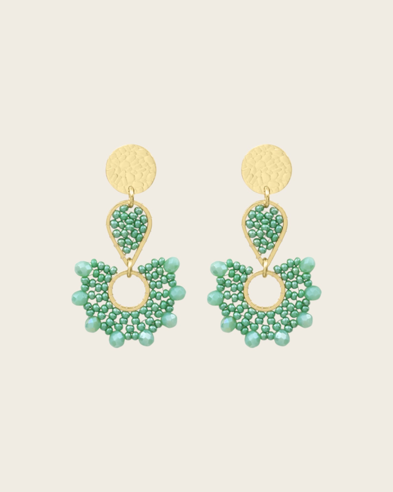 SANTIBE - Boucles d'oreilles Ophélia - Vert demoiselles