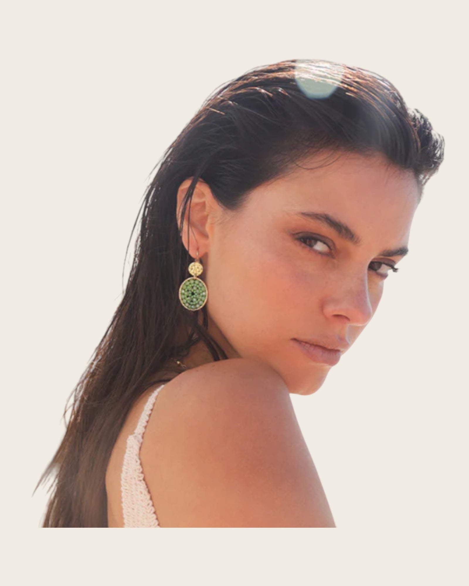 SANTIBE - Boucles d'oreilles Paradis - Vert Émeraude