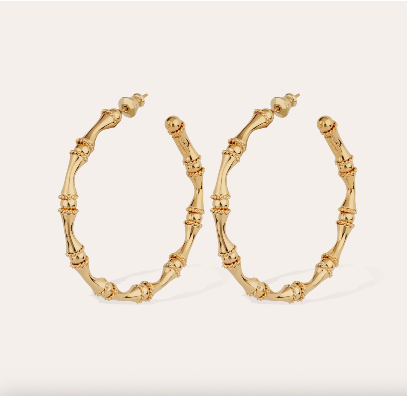 GAS BIJOUX - Boucles d'oreilles créoles BAMBOU dorées à l'or fin
