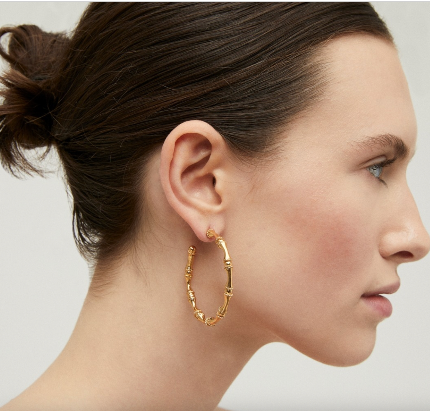 GAS BIJOUX - Boucles d'oreilles créoles BAMBOU dorées à l'or fin