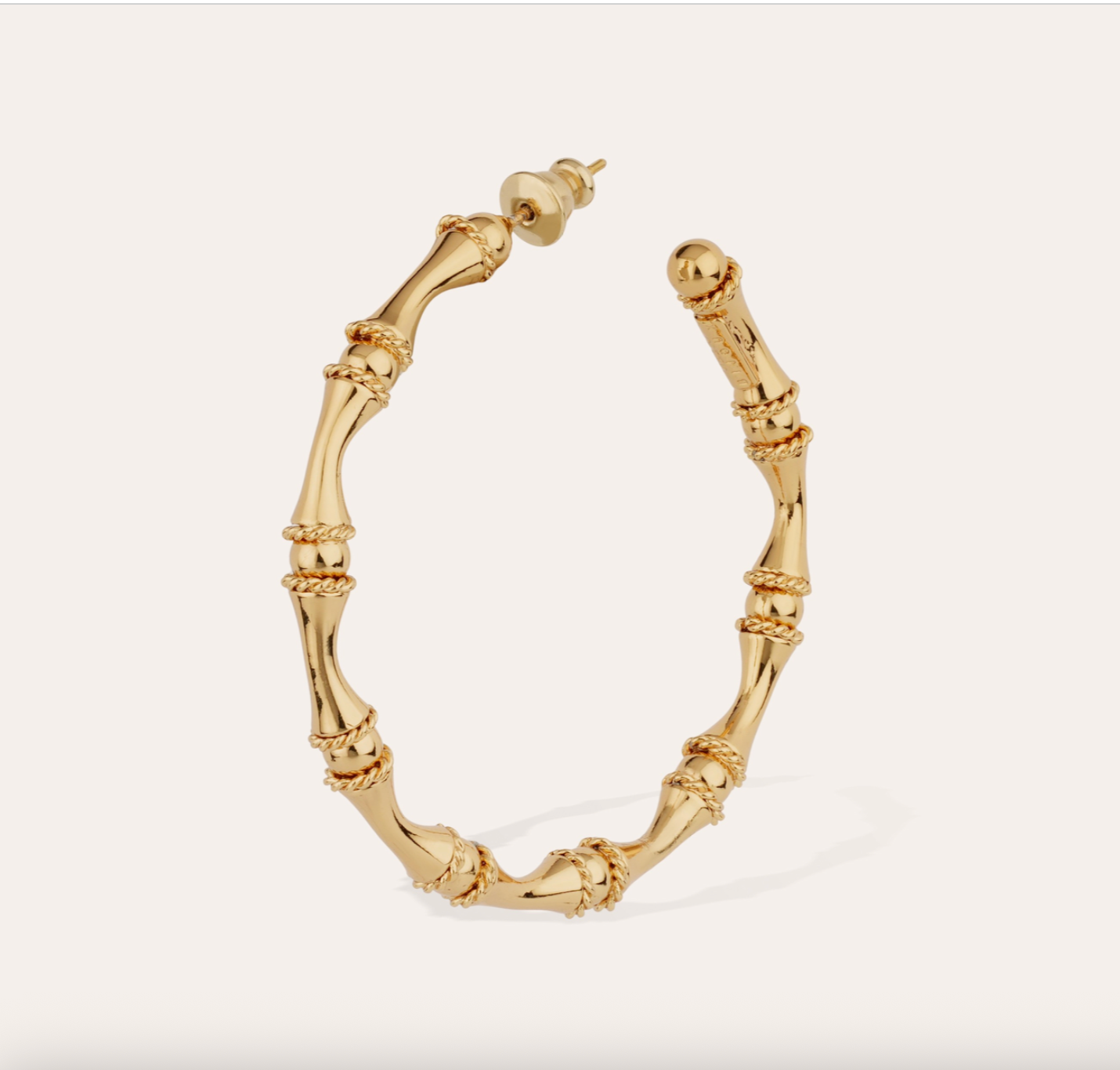 GAS BIJOUX - Boucles d'oreilles créoles BAMBOU dorées à l'or fin