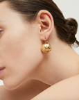 GAS BIJOUX - Boucles d'oreilles COMETE cristaux dorés grand modèle dorées à l'or fin