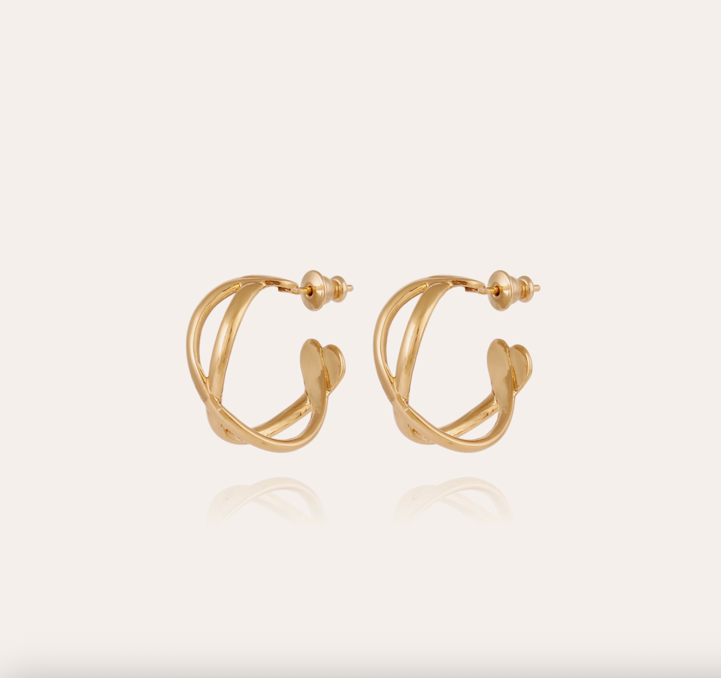 GAS BIJOUX - Boucles d'oreilles créoles DESTINEE dorées à l'or fin