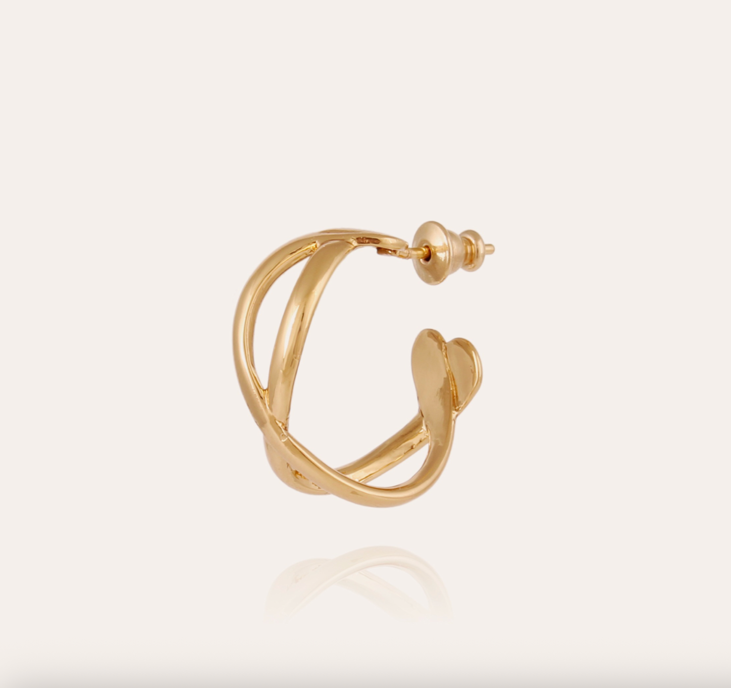 GAS BIJOUX - Boucles d'oreilles créoles DESTINEE dorées à l'or fin